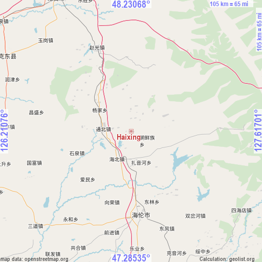 Haixing on map