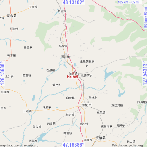 Haibei on map