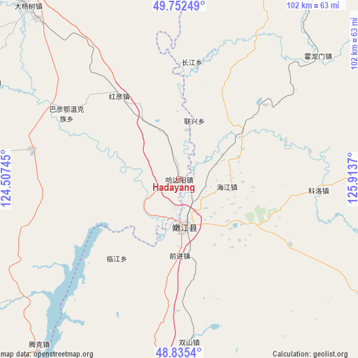 Hadayang on map