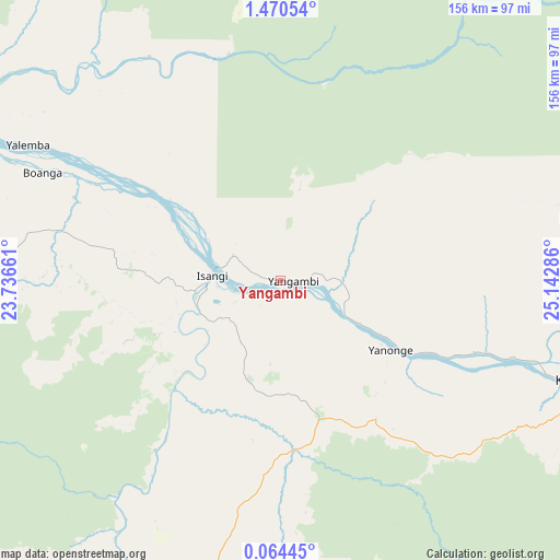 Yangambi on map