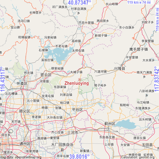 Zhenluoying on map