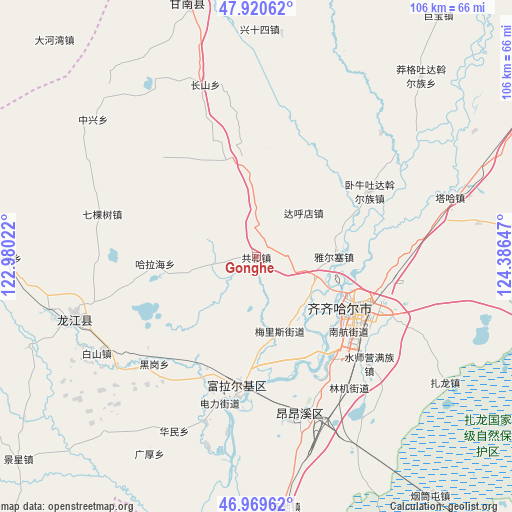 Gonghe on map
