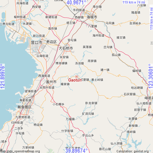 Gaotun on map