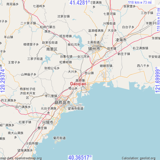 Gaoqiao on map