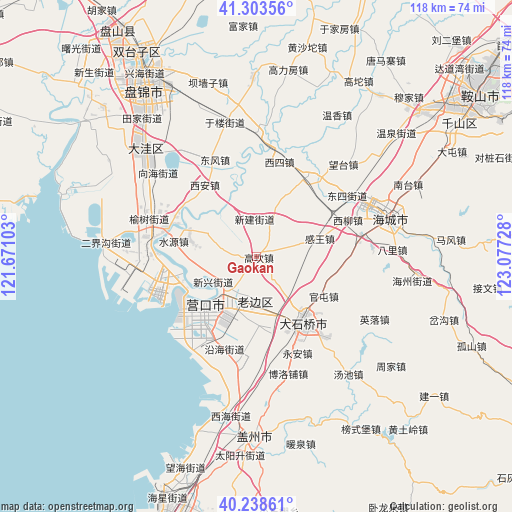 Gaokan on map