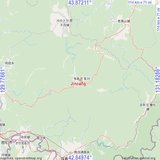 Jincang on map