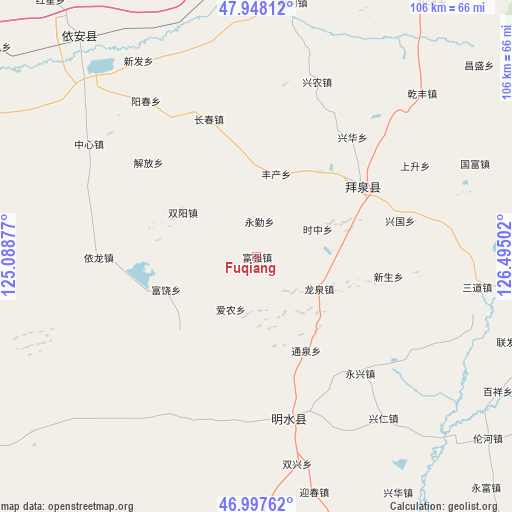 Fuqiang on map