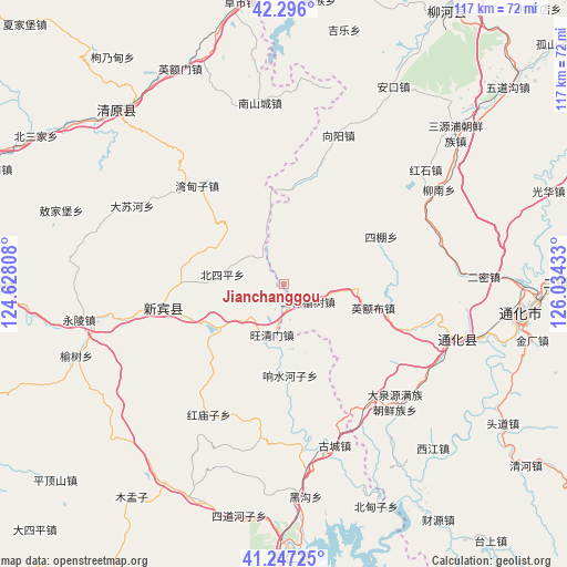 Jianchanggou on map