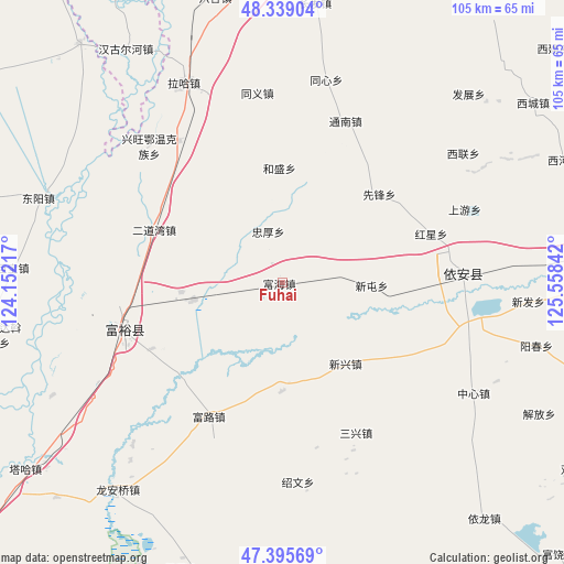 Fuhai on map