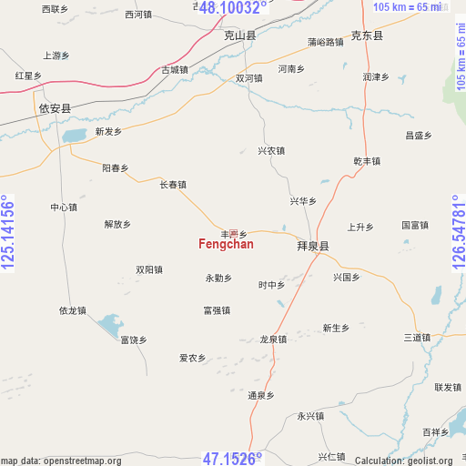 Fengchan on map