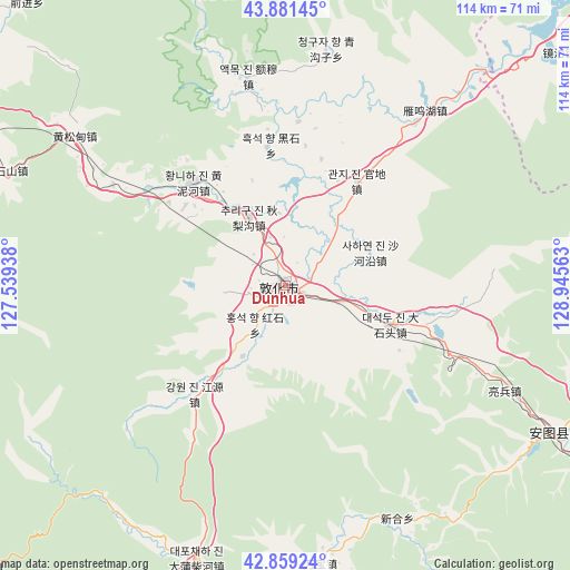 Dunhua on map