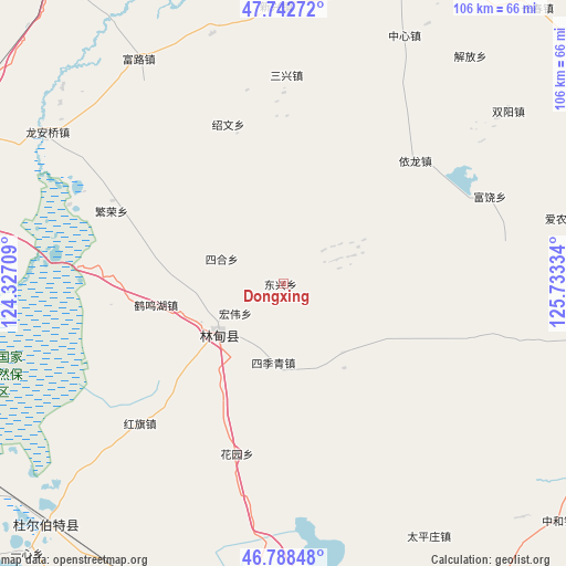 Dongxing on map