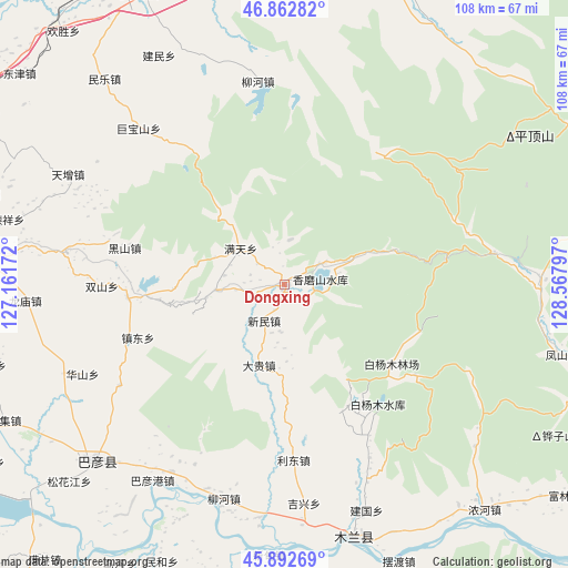 Dongxing on map