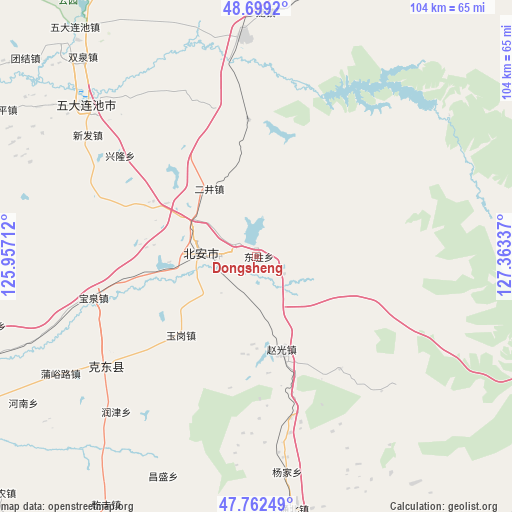 Dongsheng on map