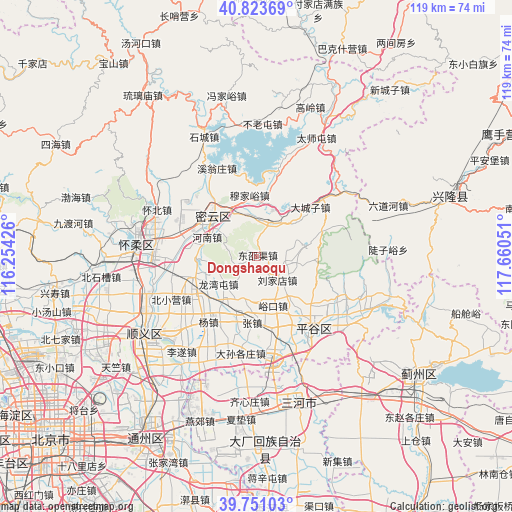 Dongshaoqu on map