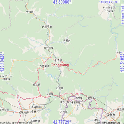 Dongguang on map