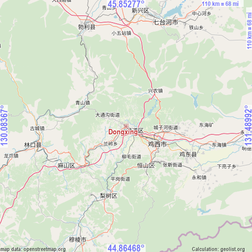 Dongxing on map