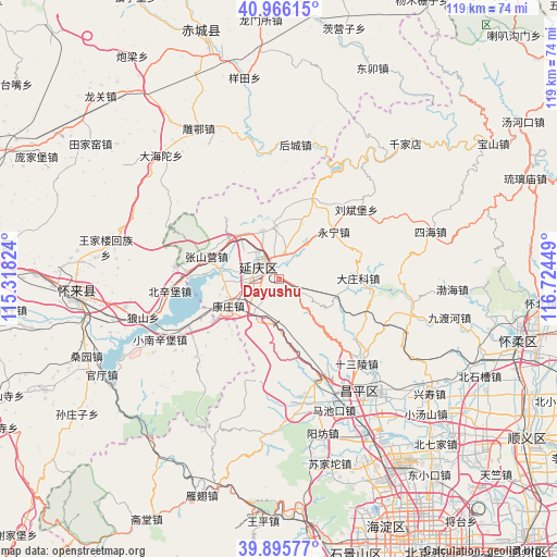 Dayushu on map