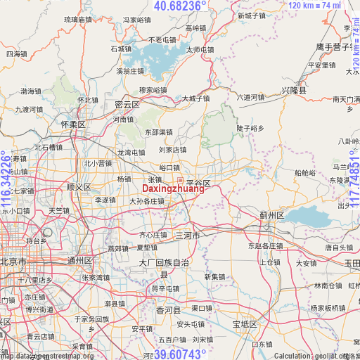 Daxingzhuang on map