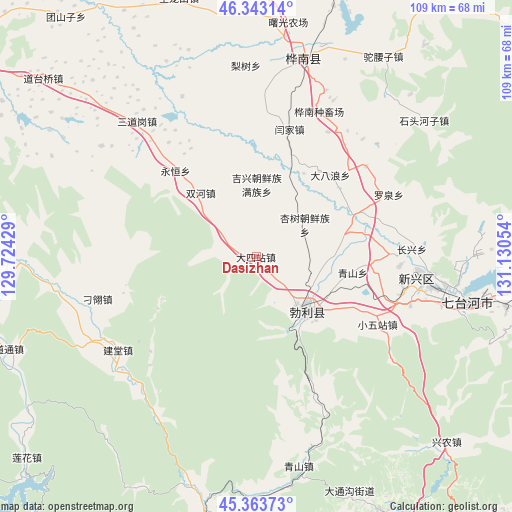 Dasizhan on map