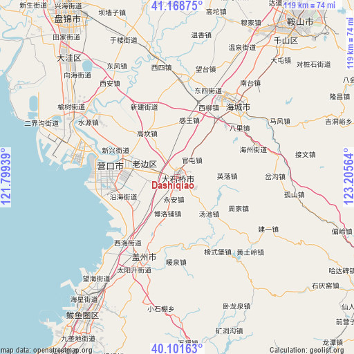 Dashiqiao on map