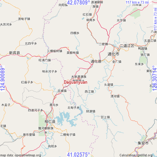 Daquanyuan on map