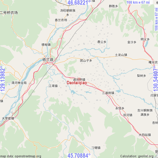 Daotaiqiao on map