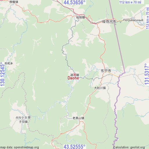 Daohe on map