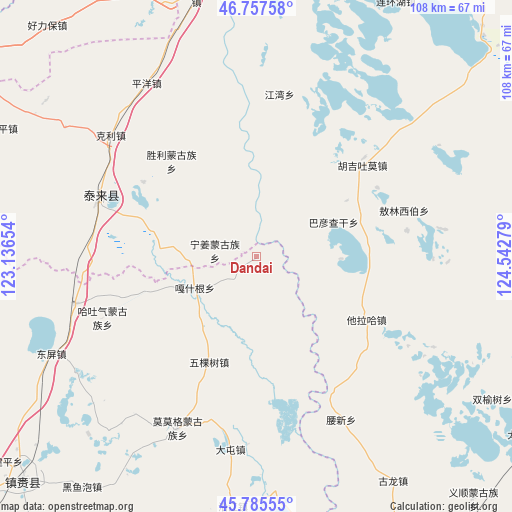 Dandai on map