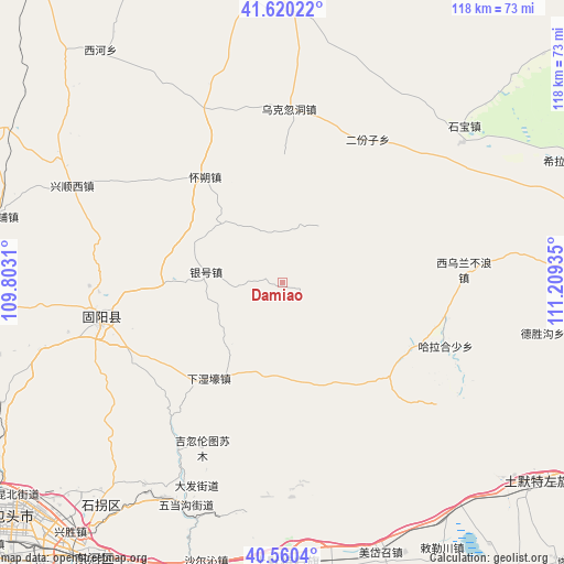 Damiao on map