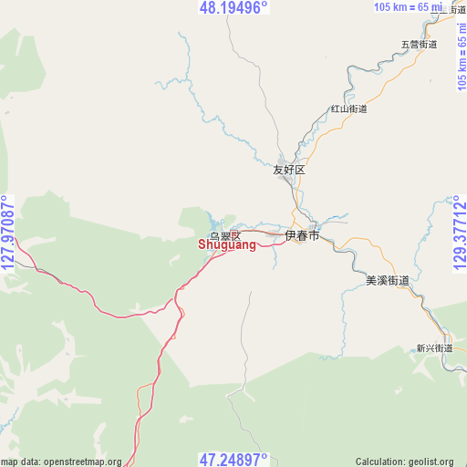 Shuguang on map