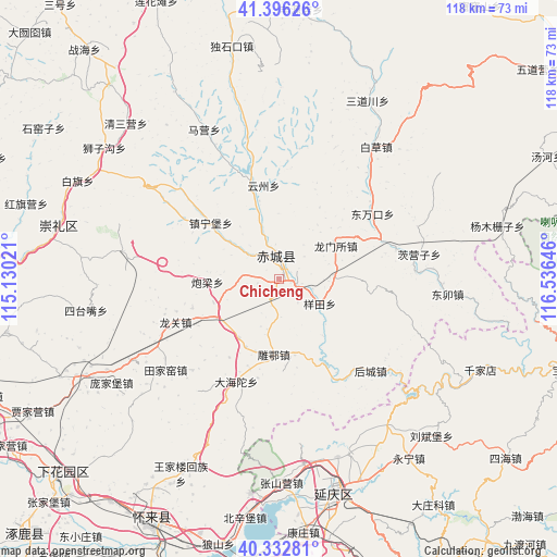 Chicheng on map