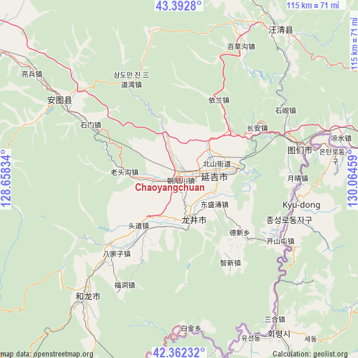 Chaoyangchuan on map