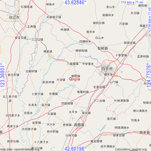 Qiujia on map