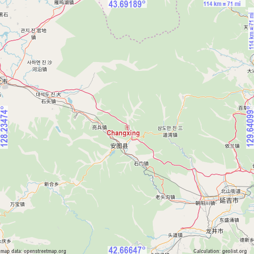 Changxing on map