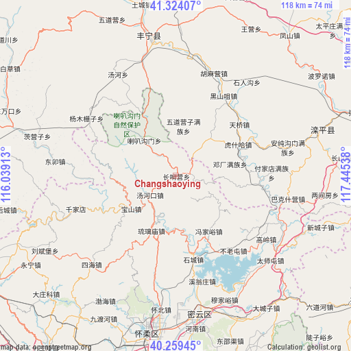 Changshaoying on map