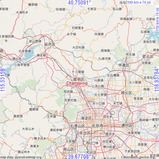 Changping on map