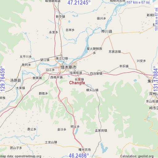 Changfa on map