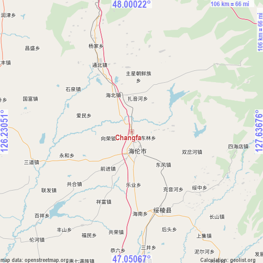 Changfa on map