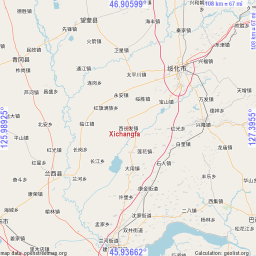 Xichangfa on map