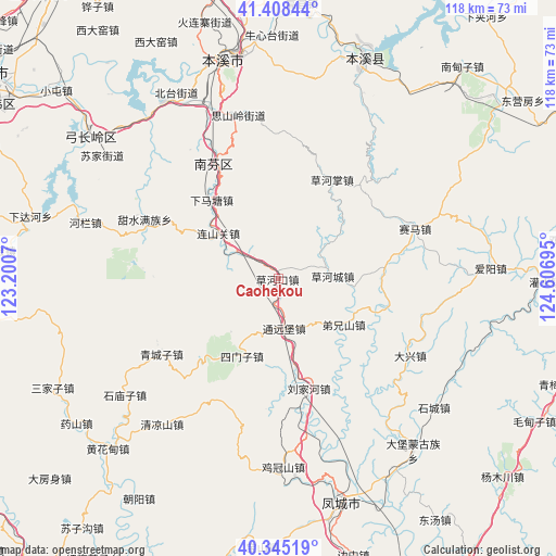 Caohekou on map