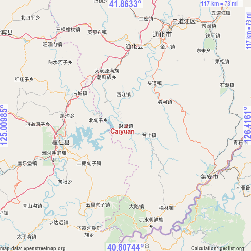 Caiyuan on map