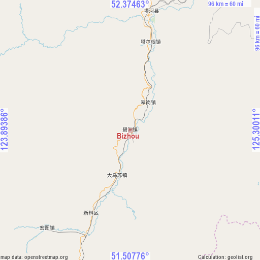 Bizhou on map