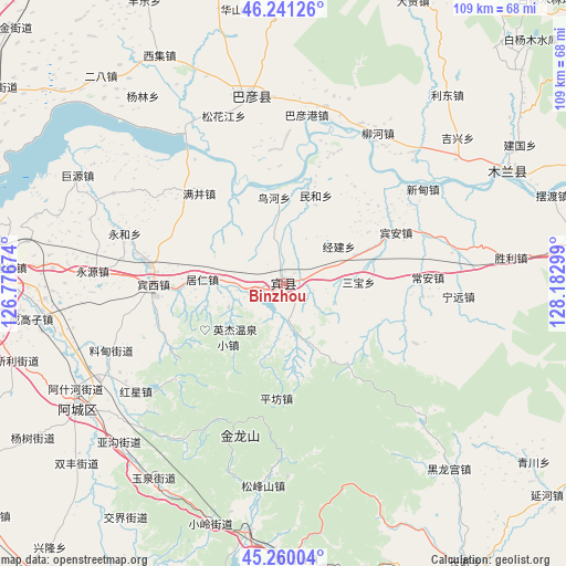 Binzhou on map