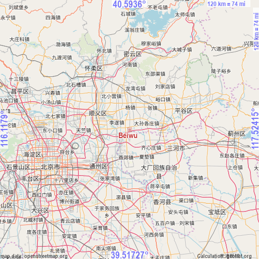 Beiwu on map