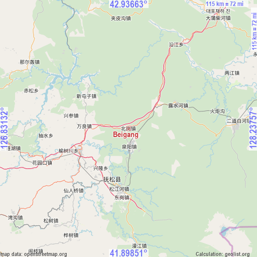 Beigang on map