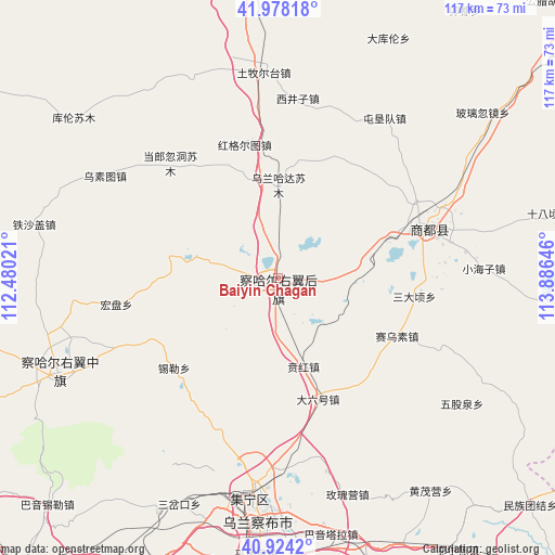 Baiyin Chagan on map