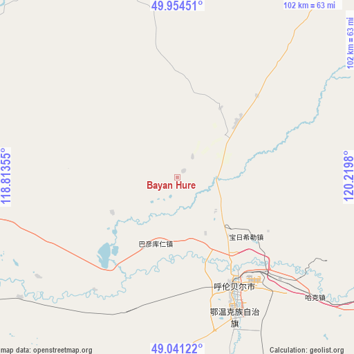 Bayan Hure on map