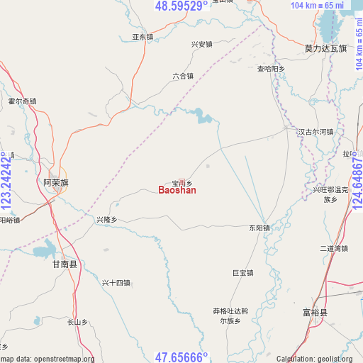 Baoshan on map