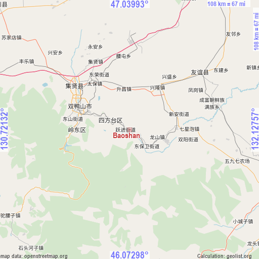 Baoshan on map